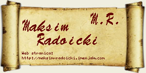 Maksim Radoički vizit kartica